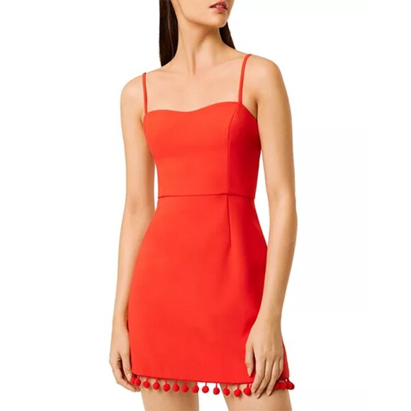 FRENCH CONNECTION Pom Pom-Trim Mini Dress - Picture 1 of 4